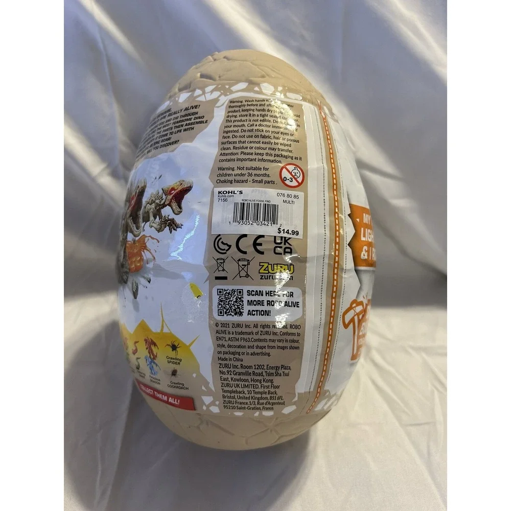 Robo Alive Dino Fossil Find Surprise Dinosaur Toy Egg (JC)
